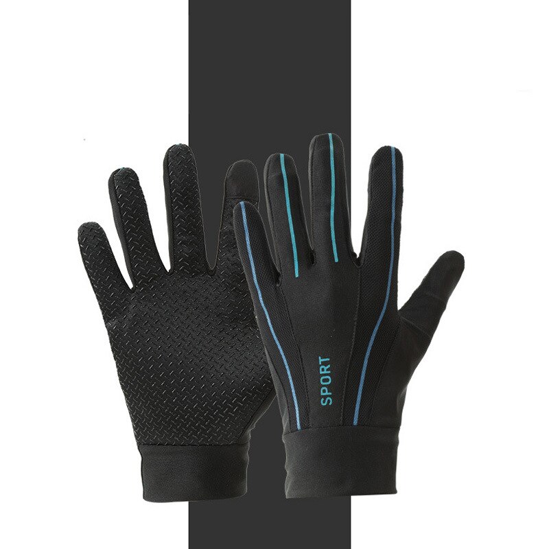 Handschoenen Wanten Fiets Training Fietsen Gel Touch Screen Mtb Mountainbike Beschermende Sport Mannen Vrouw Outdoor Lange Dunne Handschoenen: black / Xl