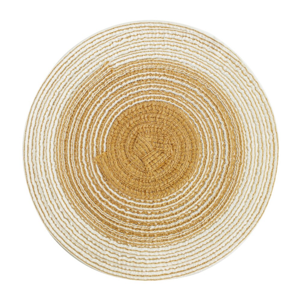 Napperon rond tissé antidérapant 18-38cm, sous-verre isolant, rembourré, tasse, tapis de Table, décoration de maison, serviette, accessoires de cuisine: light coffee / 18cm