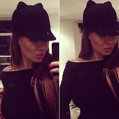 Gorro redondo cálido de lana con orejas de gato para niña y mujer, gorro de lana con orejas de gato, sombrero de Diablo, sombrero de fieltro Retro, Derby Bowler Horse, sombreros de ,