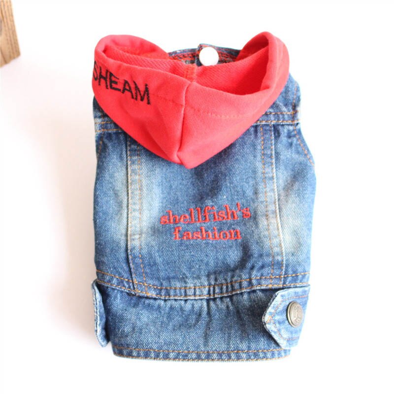 Product Pet Hoodie Jacket For Dog Jeans Spring Dog Clothes Denim T-shirt Puppy Dog Vest Cowboy Cat Coat 10E