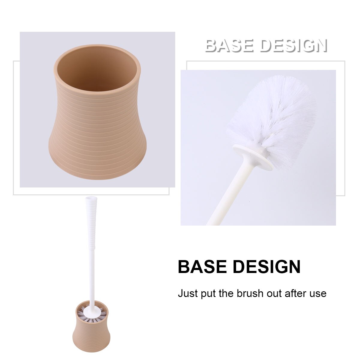 Long Handle Toilet Brush With Base Toilet Urinal Tough Brush Home Bathroom Hotel Cleaning Accessories for Home Bathroom (White)