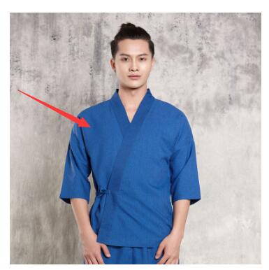 Japansk køkken mand & kvinde japansk sushi tøj sent om aftenen kantine kokkeuniform: Blå / S