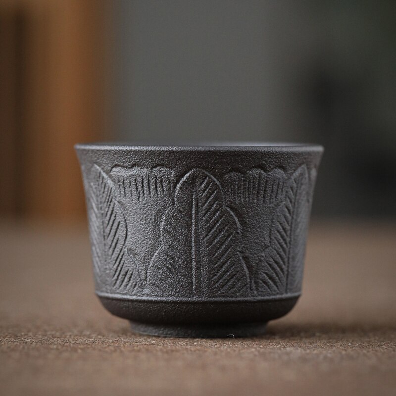 100ml Chinese Retro Style Black Pottery Tea Cup Coffee Cup Mug Chinese Ceramic Tea Set Porcelain: 4