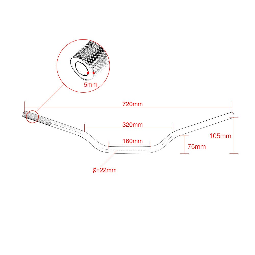 Universele Voor Rizoma Motorfiets Stuur Motor 6061 Aluminiumlegering Zandstralen Technologie Afgewerkt 72Cm 22Mm Voor Yamaha