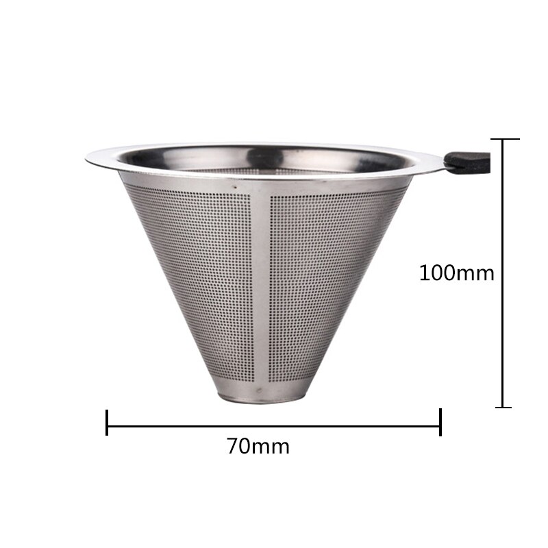 Høy temperaturbestandig glass kaffetrakter kaffekanne diy kjøkken espresso kaffe med filterkanne i rustfritt stål: Sil