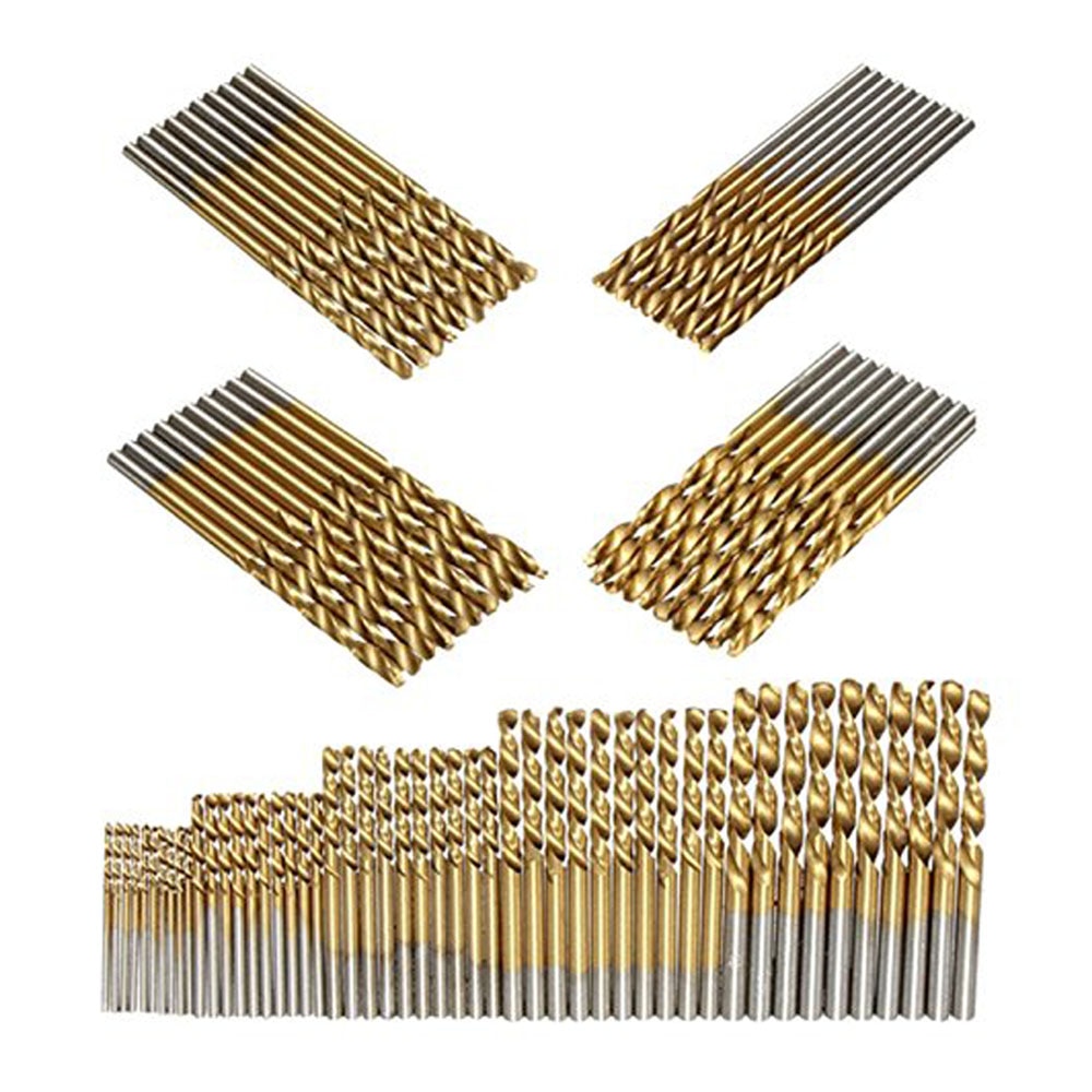 50 Stuks High Speed Steel Twist Boor 1.0/1.5/2.0/2.5/3.0 Mm Titanium Coated Hss boor Houtbewerking Handgereedschap Boor Set