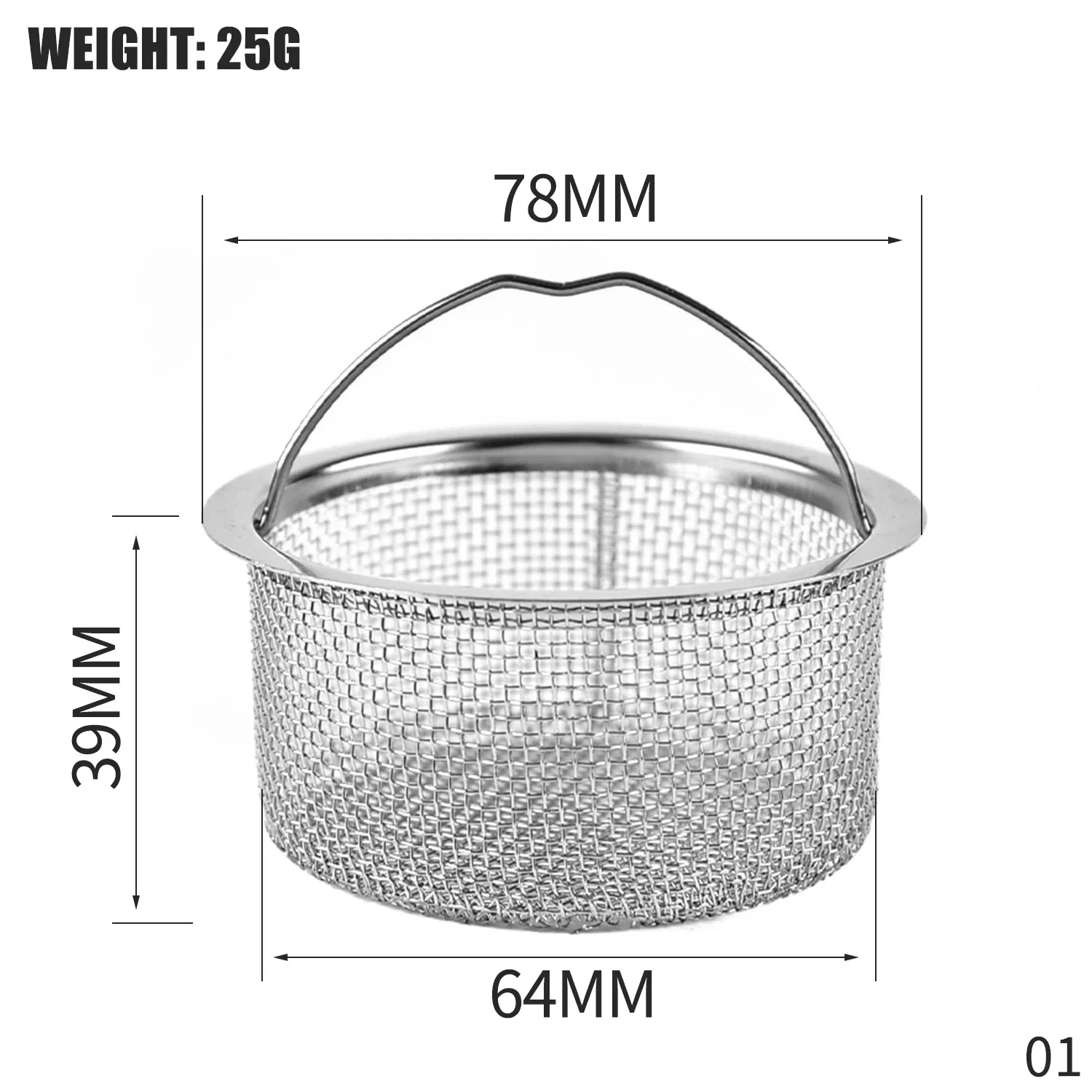 Colador de fregadero, filtro de rejilla para fregadero de cocina, filtro de orificio de drenaje de acero inoxidable, protección de malla contra obstrucciones, accesorios de cocina: Caqui oscuro