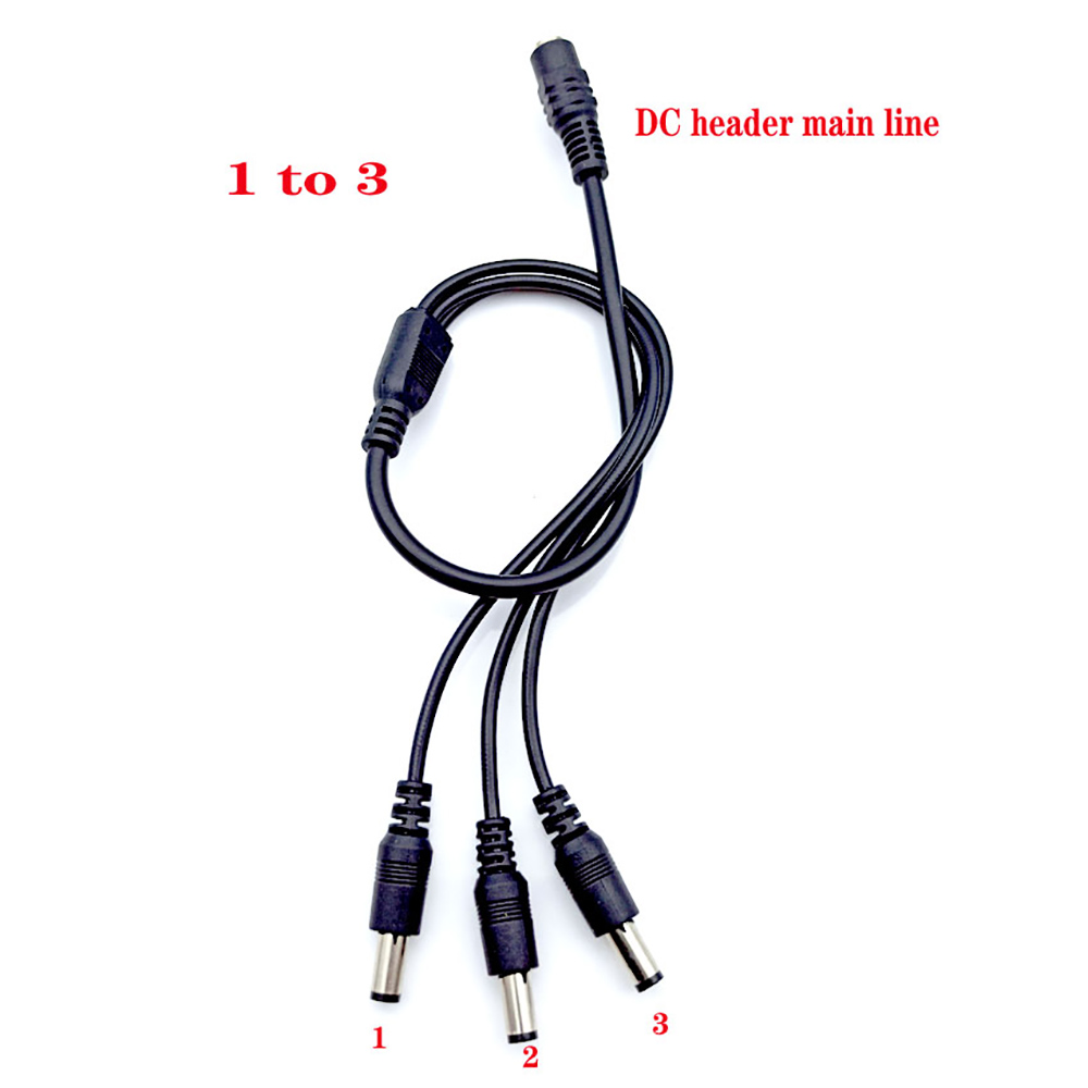 5.5*2.1mm 1 to 2/3/4/5/6/8 way dc power divider cable 5v 12v power adapter connector cable for led strip lights cctv camera: Gold