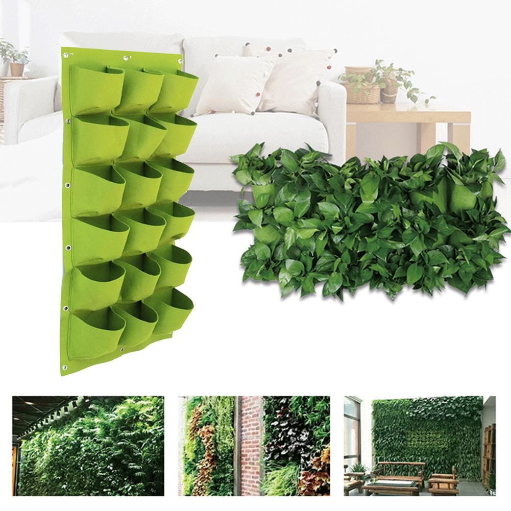 Hanging Wall Planting Bags Pockets Green Growing Bag Planter Vertical Garden Vegetable Seedling Living Garden Bag Home Supplies