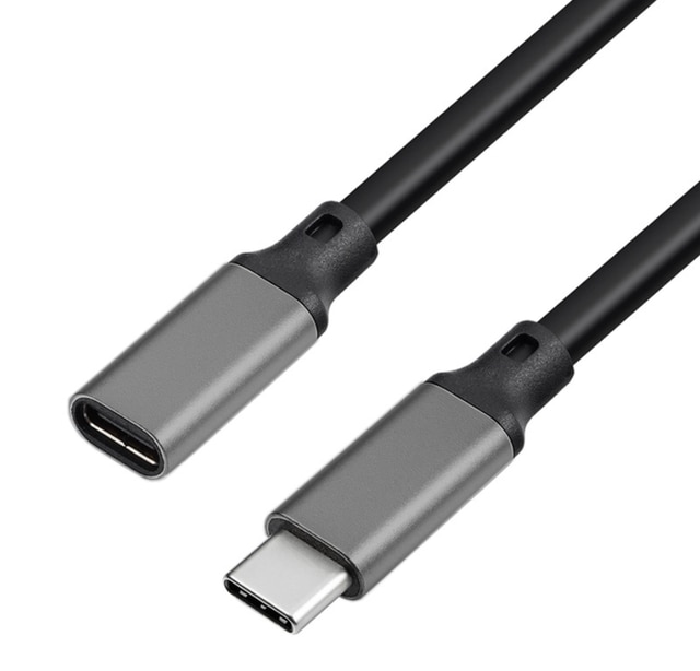 10Gbps Gen2 Typ-C USB 3,1 Männlichen zu USB-C Weiblichen 100W Lade Kabel Extender Cord reversible 0,2 m -5m: grey / 1m