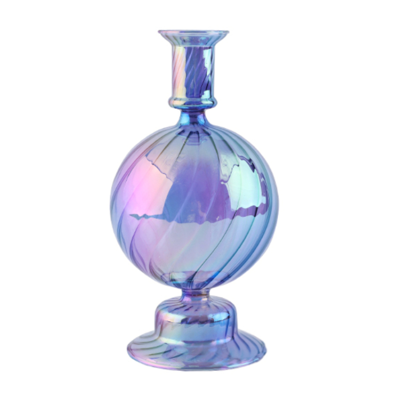 Floriddle Retro Candlesticks Taper Candle Holders Tall Candlesticks Decoration Party Glass Vase Home Decor Wedding Decoration: Blue