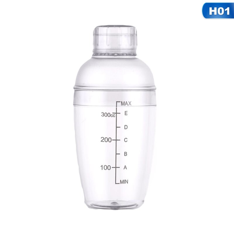 1PCS 300/500/700/1000ML Cocktail Shaker Home Bar Utensils Plastic Shaker Cup Wine Drink Mixer Shake Bottle: H01