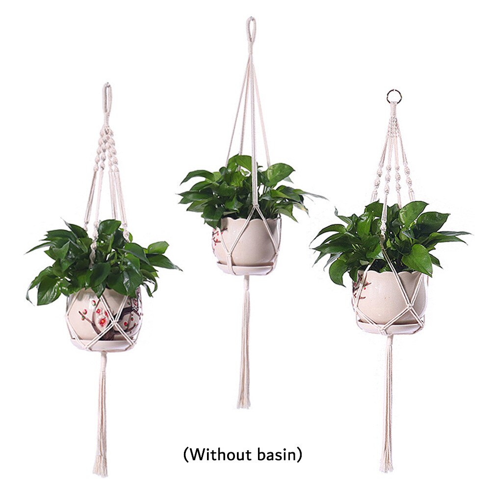 Plant Hanger Garden Hanging Basket Rope Flower Pot Holder Decor Without Basin Knotted Lifting Rope Home Garden Supplies