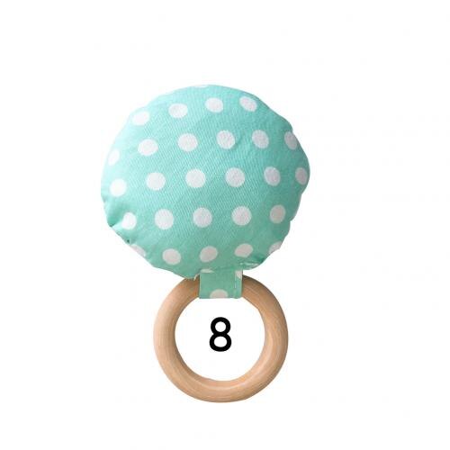 Gestreepte Dot Houten Ring Baby Ronde Bijtring Kinderziektes Speelgoed Veilig Chew Douche: 8
