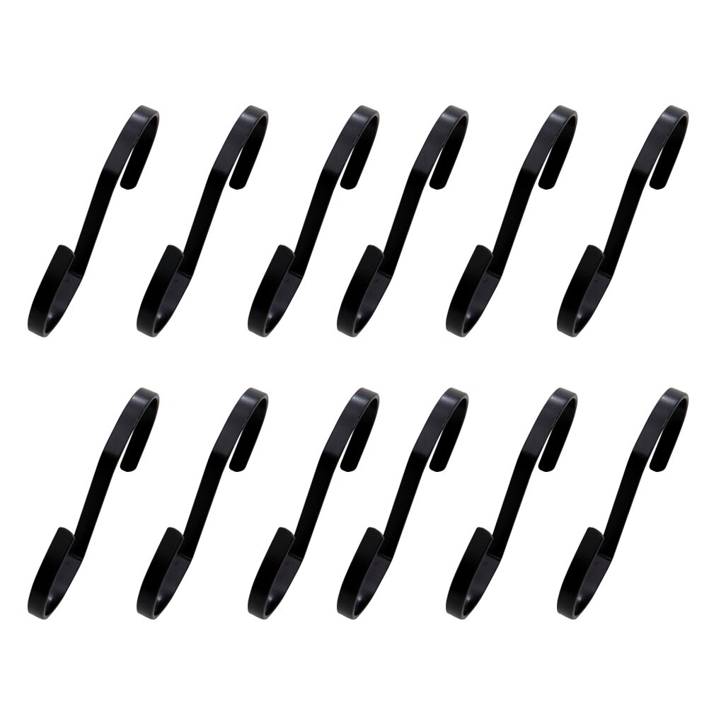 12 Pcs Metal Hook Rose Gold Hanging Hooks S Shaped Small S Nail-Free Hook for Supermarket Display Clothes Prop: Black