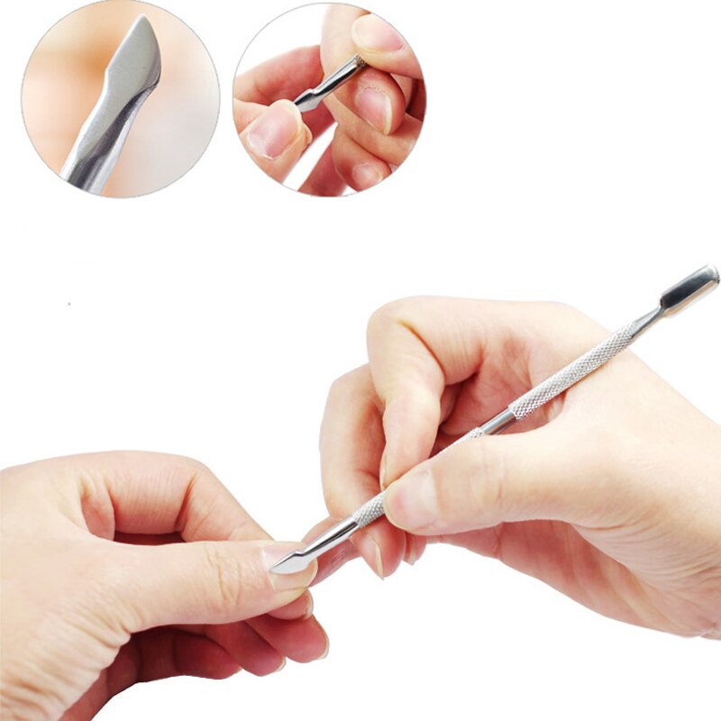 4 Uds cuchara para cutículas eliminador de cutícula de uñas de acero inoxidable eliminador de cutículas la piel muerta empujar manicura herramienta de cuidado de uñas