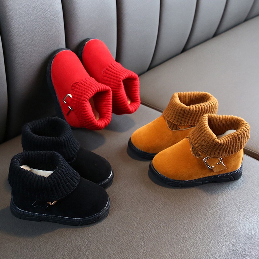 Inverno recém-nascido sapatos quentes da criança infantil crianças meninas sólido botas curtas bootie sapatos casuais do bebê das crianças sapatos térmicos