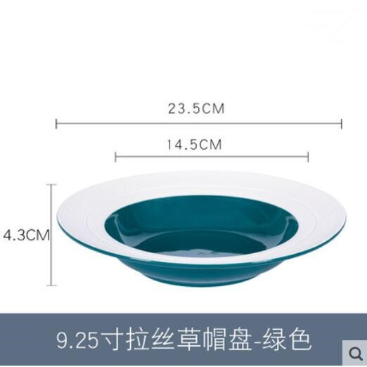 Plato de cerámica para pasta, platos creativos de comida occidental, sombrero de paja para restaurante, red para plato, platos hondos para pasta, vajilla de porcelana: Plata