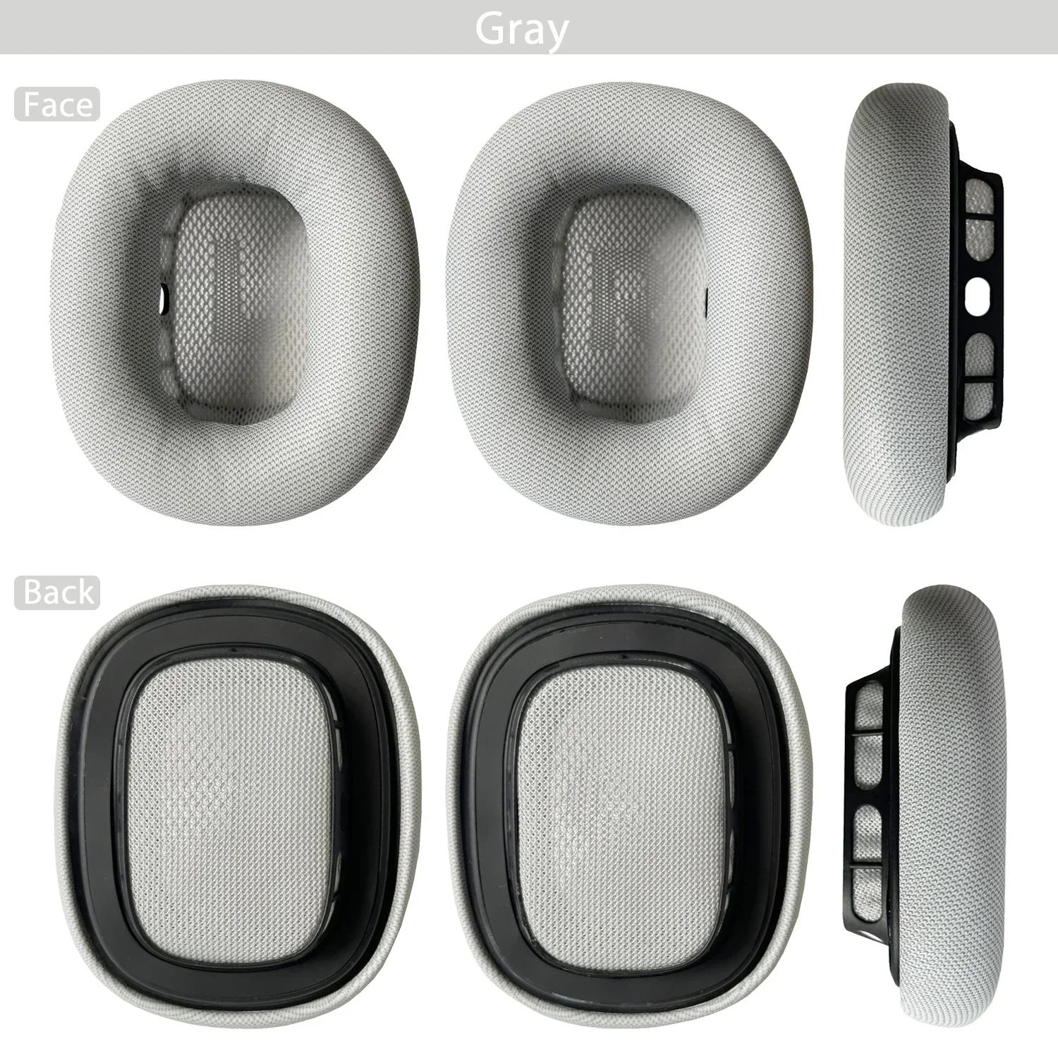 Earmuffs couro macio para Apple AirPods Max, Headset capa protetora, almofada de ouvido, fones de ouvido acessórios, 1 par: Prateado