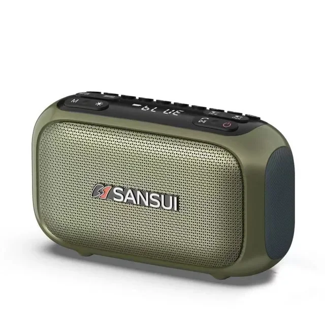SANSUI F31 Multifunctional Digital FM Radio Wireless Bluetooth Speaker Recording Function Outdoor Portable MP3 Player Boombox: silver