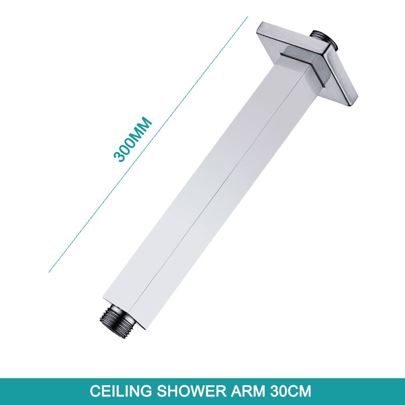 Overhead Shower Arm Head Shower Chrome Plated Big Square Round SUS304 Stainless Steel Modern Indoor Outdoor: SA0005CP-86
