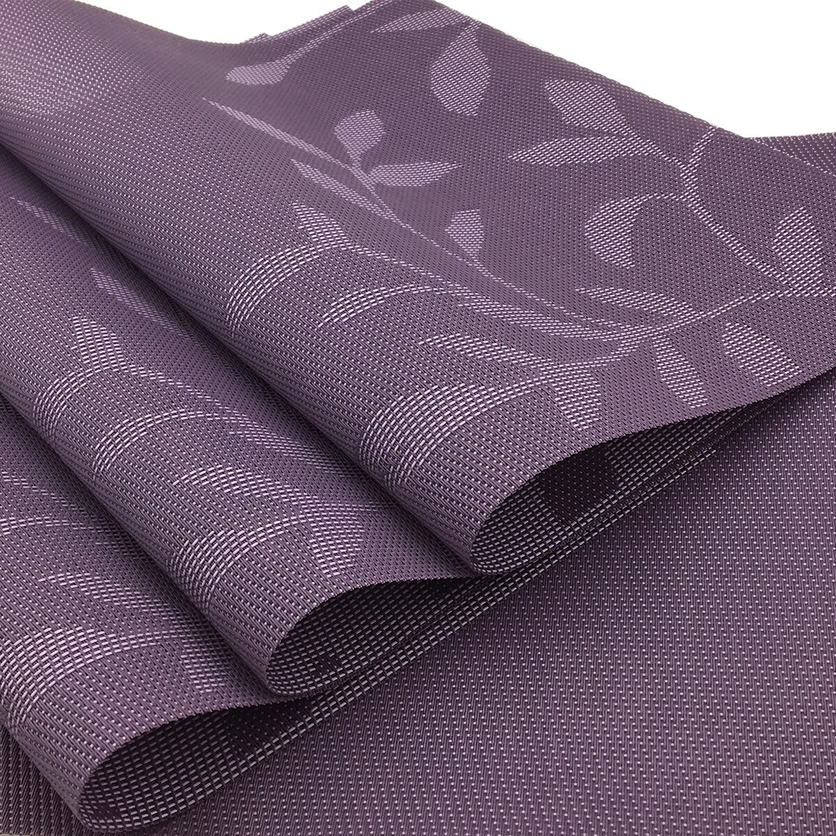 Set de table violet pour salle à manger, tapis de table en pvc à fleurs, sets de table, tapis de tasse, dessous de verre, accessoires de cuisine, 4 pièces