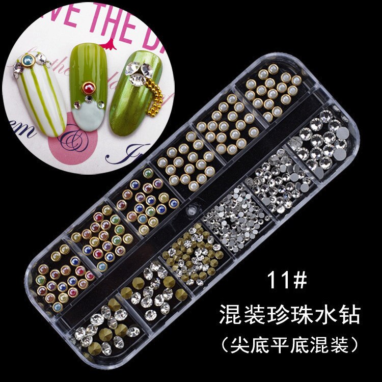 3D ongle cristal strass paillettes métal diamant Sequin Technique manucure ongle Art déco Nail Art bijoux: 11