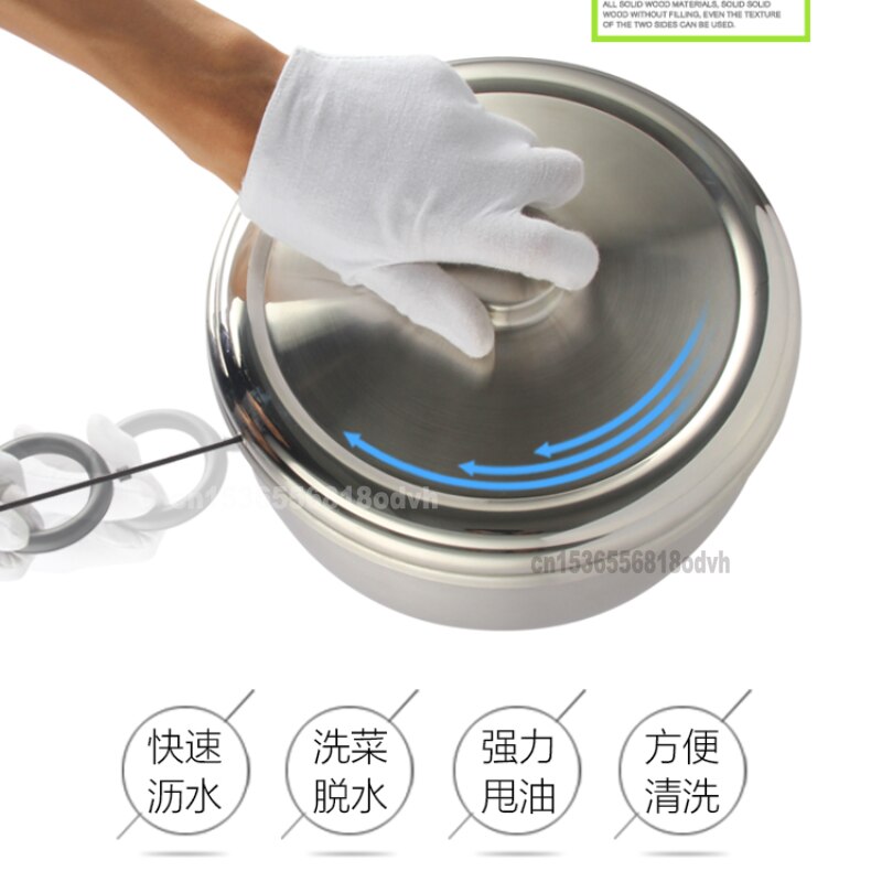 304 Stainless Steel Vegetable Dehydrator 10 Seconds Fast Dehydration Spin Oil 5L Capacity Rotary Vegetable Fruit Washing Machine