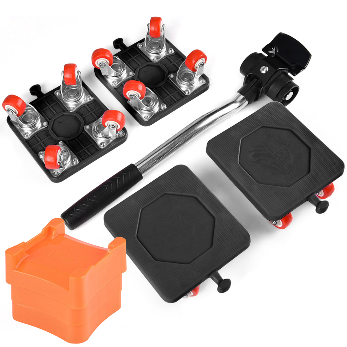 Kit de herramientas de manipulación de rodillos elevadores de muebles de alta resistencia, deslizador de elevación de electrodomésticos que ahorra trabajo de 880LB para manipulación de muebles grandes: Negro
