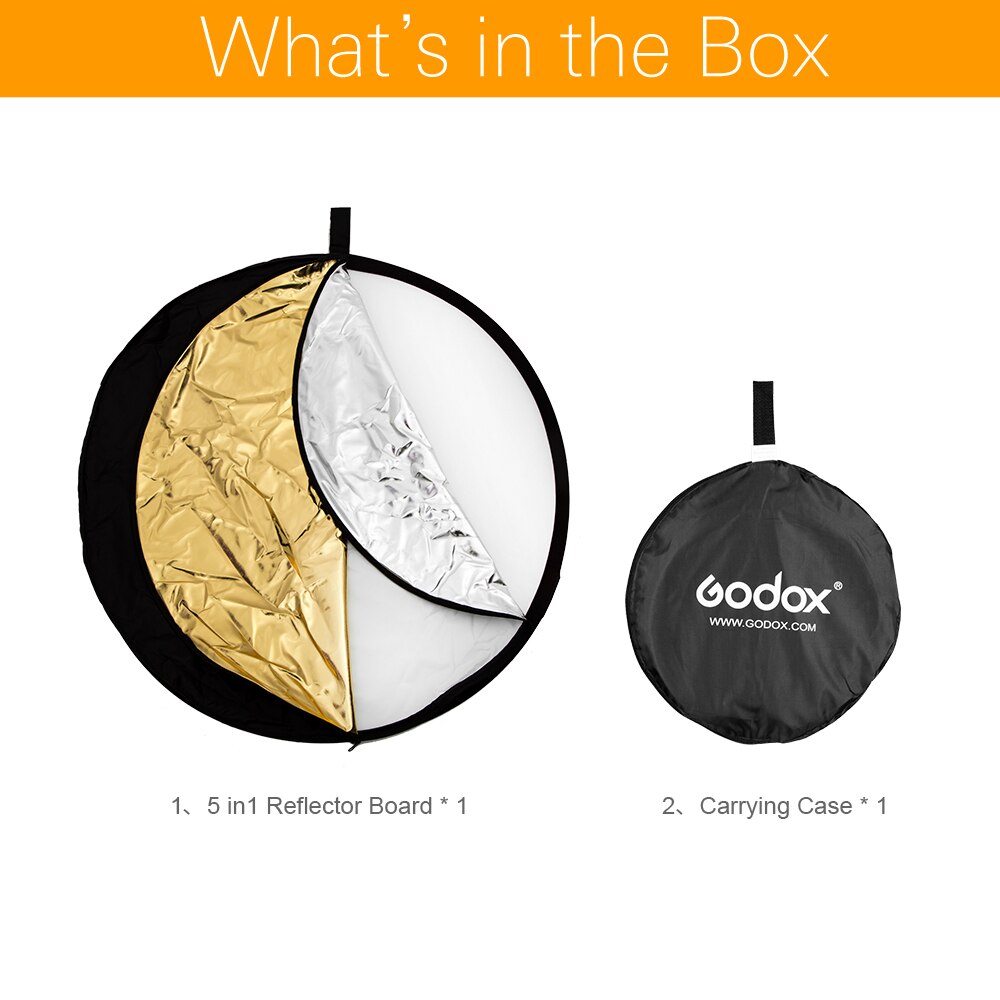 GODOX 24 "60cm 80cm 110cm 5 in 1 Tragbare Faltbare Licht Runde Fotografie Reflektor für Studio multi Foto Rabatt