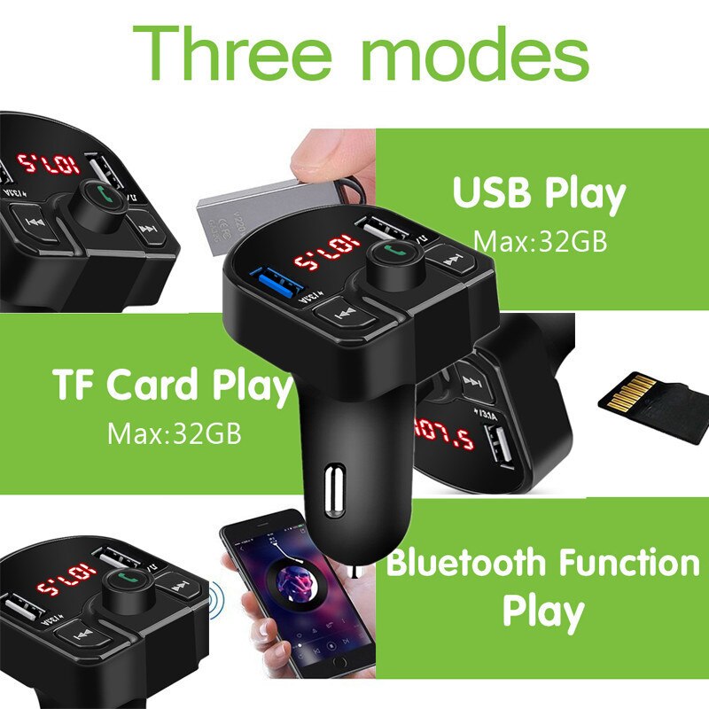 Bluetooth Handsfree car kit 4.1A Dual USB Car Charger Wireless FM transmitter 3.1A 1A Dual USB Mobile phone Car MP3 Player