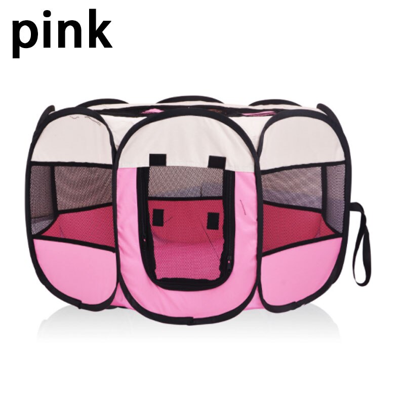 Tragbare Falten Zelt Haustier Hund Haus KäFeige Hund Katze Bett Zelt Laufstall Welpen Zwinger Einfache Bedienung Achteckige Zaun Ich bin Freien Liefert: Rosa / 90x90x60cm