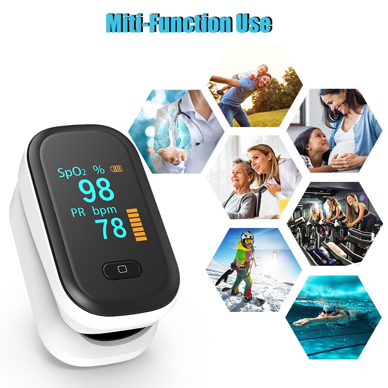 Spo 2 pr bærbart finger puls oximeter oled digital puls oxymeter oximetro de dedo blod iltmætning måler saturometro