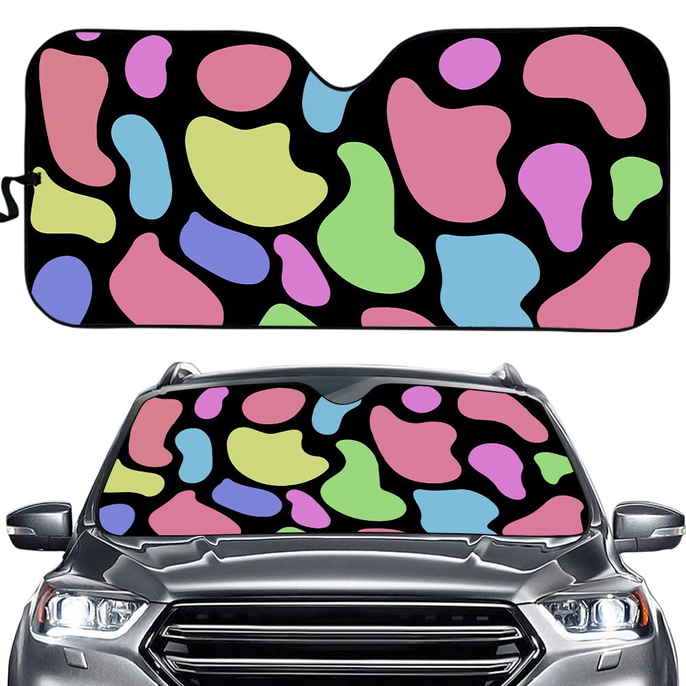 Cow Striped Pattern Printed Car Sun Shade Windshield Heat Reflector Sunshade for Car Windshield Cute Gloss Sunshade: YSFA0948HC-2