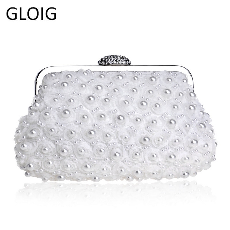 Single Polyester Wristlets Hasp Beading Versatile Circular Shaped Women Bead Clutch Bags Diamonds Party Bag Diamonds Evening Bag