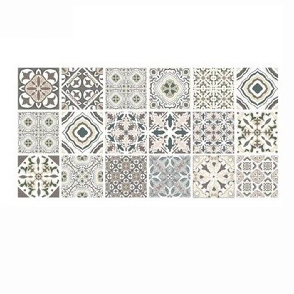 Retro Pattern Tile Floor Stickers PVC Waterproof Self Adhesive Paste DIY Wall Ground Bathroom Kitchen Decor Wall Floor Stick: N