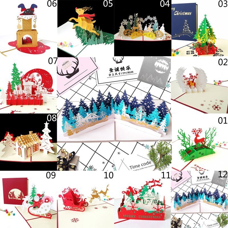 Christmas Pop-up Card 3D Christmas Tree Pop-up Card Christmas Card Pop-up Card Party Decoration Card
