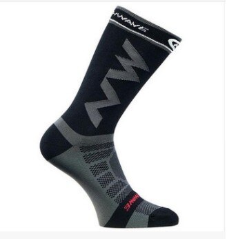 Competition Bicycle Socks Sports Compression Cycling Socks Men Calcetines Ciclismo: NW black