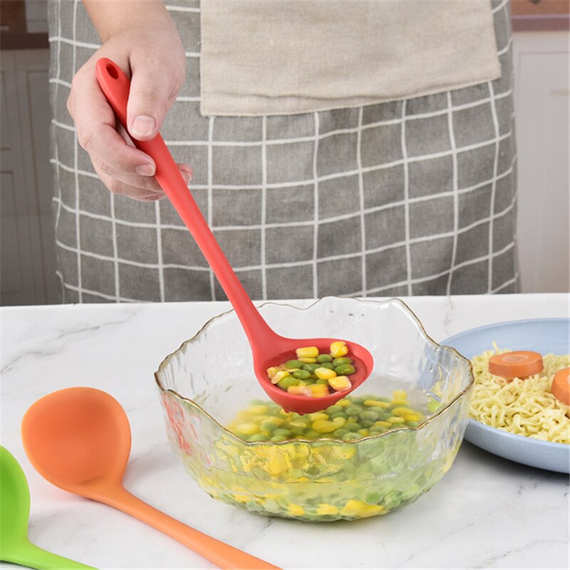 Cuchara sopera de silicona para cocina, utensilios de cocina antiescaldadura, cuchara, utensilios de cocina, forma de platos de cocina, 7z