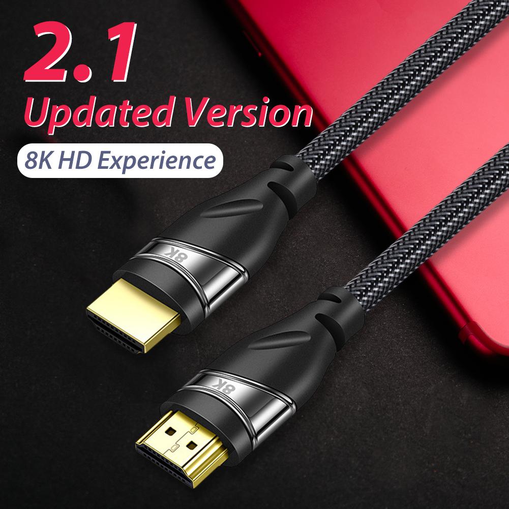 HDMI 2.1 48Gbps Ultra High Speed Video Cable High Speed Durable Video Cord 8K 7680 * 4320 High-definition Connector Cable