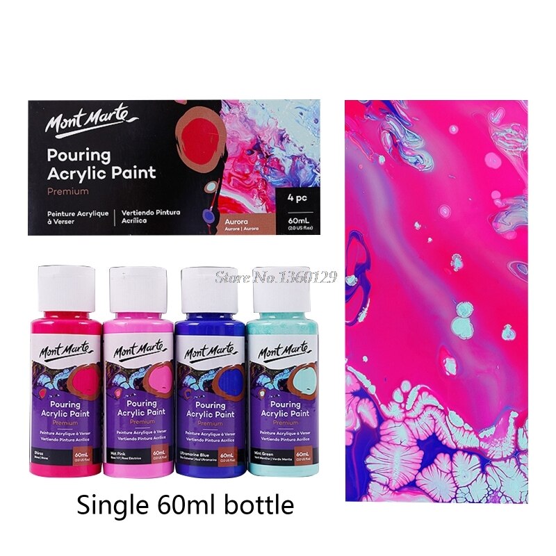60ML Pigment Acrylic Paint Set Fluid Marbling Paint Acrylic Pouring Drawing Tool