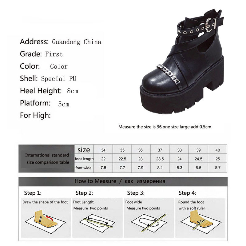 PRETO BRANCO 8cm tacones nueva versión coreana de la plataforma para magdalenas cuña de Metal Botines de tacón alto mujeres zapatos botas mujeres JXQ