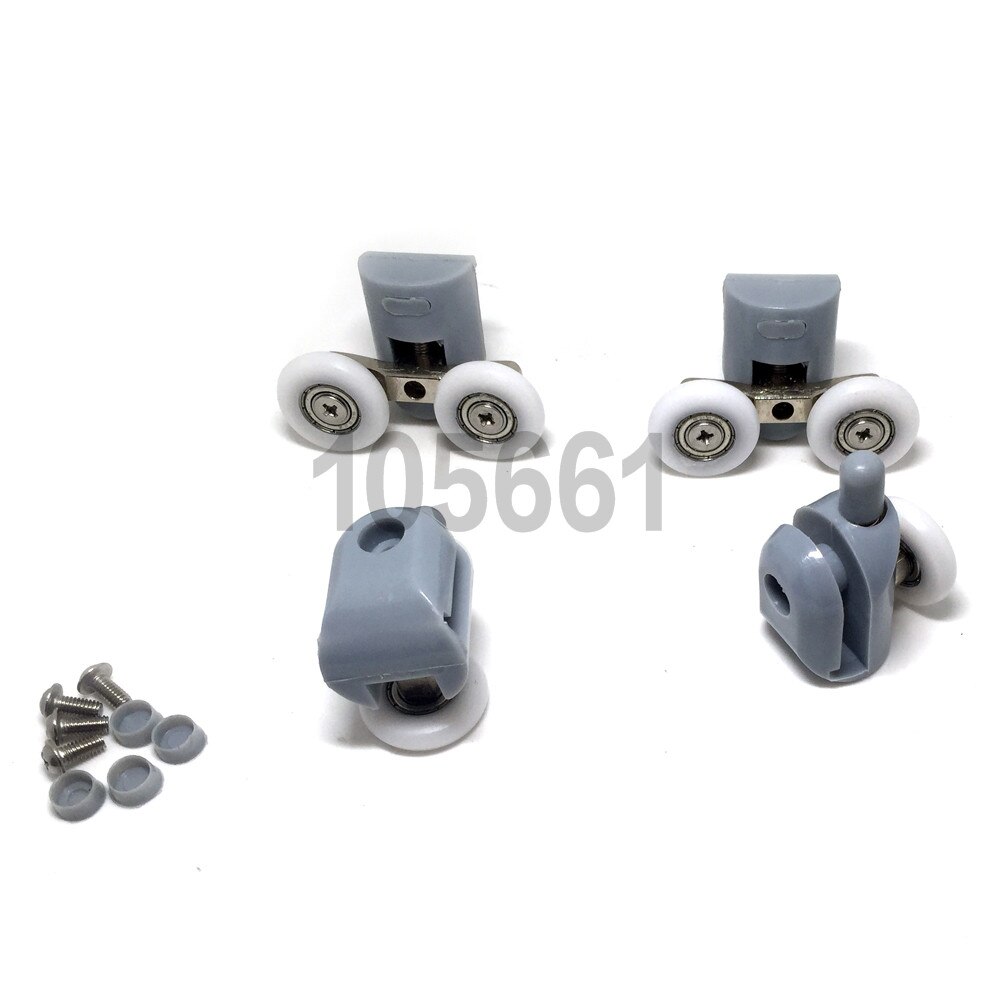 4 pieces-8 pieces/conjunto duplo superior único para baixo 23mm/25mm/27mm chrome roda de rolo de porta deslizante material de rolamento para chuveiro