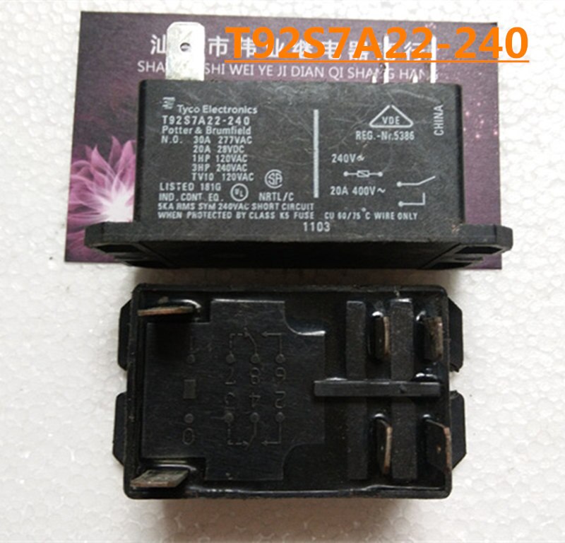 T92S7A22-240 T92S7A22-24 T92S7A22-120 375 P 3PDT EN60947-4- Power Relay