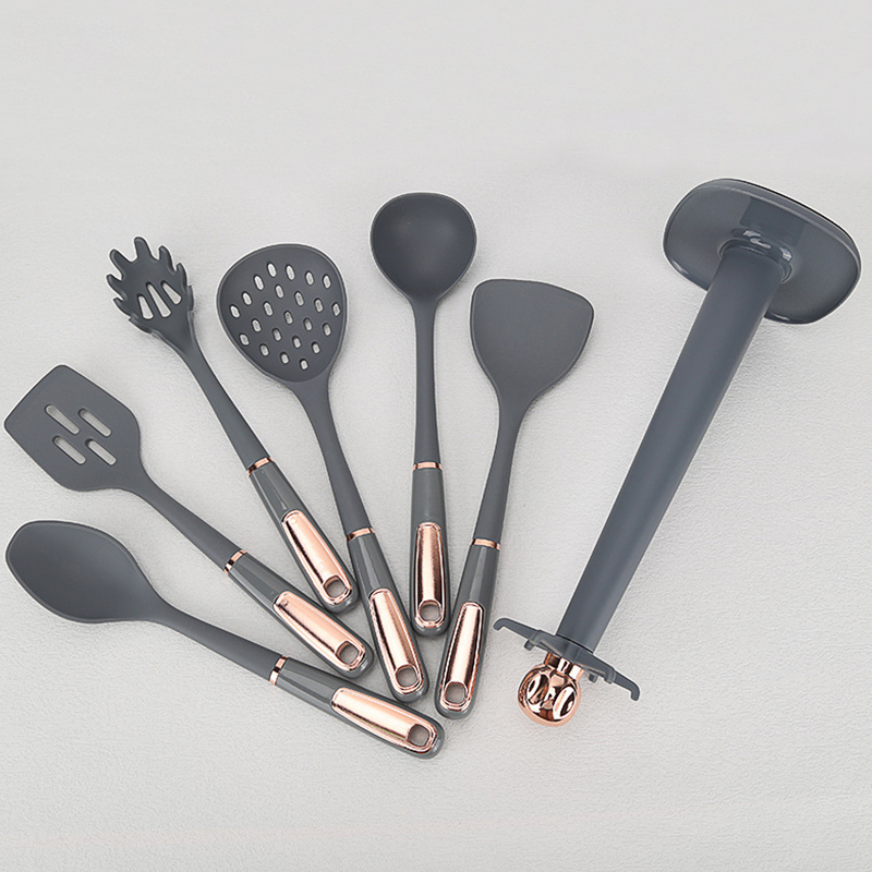 Silicone Kitchen Utensils Non-Stick Cookware Cooking Tools Gold Plated Modern Resistant Heat Kitchenware Accessories Tool