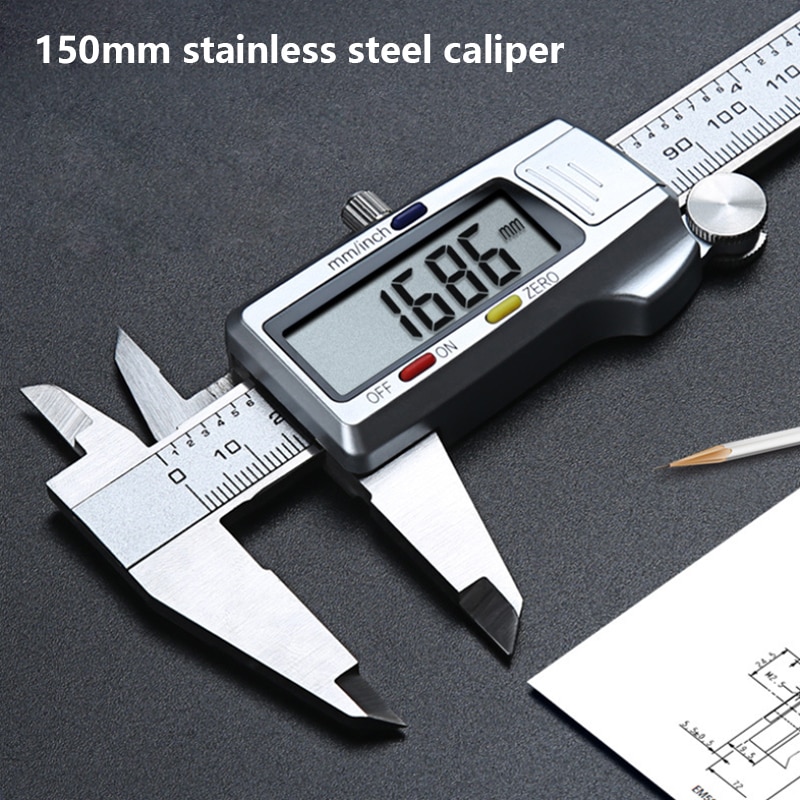 0-150mm Edelstahl Digitale Sattel mm/Zoll Digitale Messschieber Hantel Elektronische Metall Pachometer Messung Kaliber Messgerät