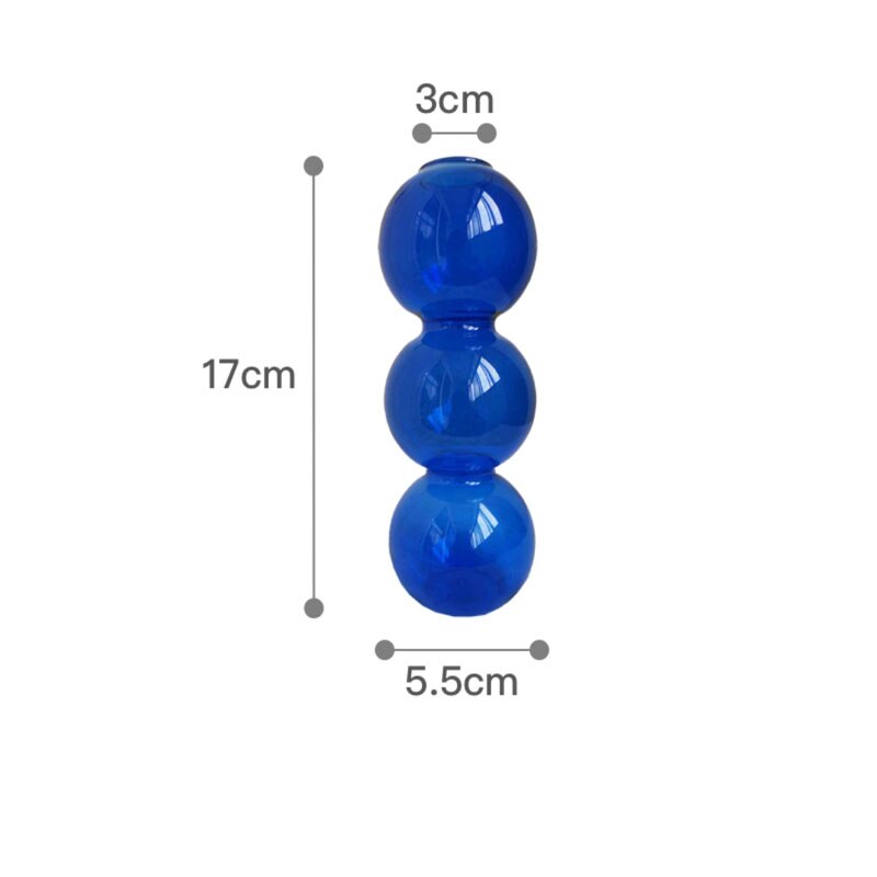 Suporte de vela nordic decoração para casa vaso de mesa acessórios de decoração de casamento castiçal de vidro vaso azul recipiente de vidro: A