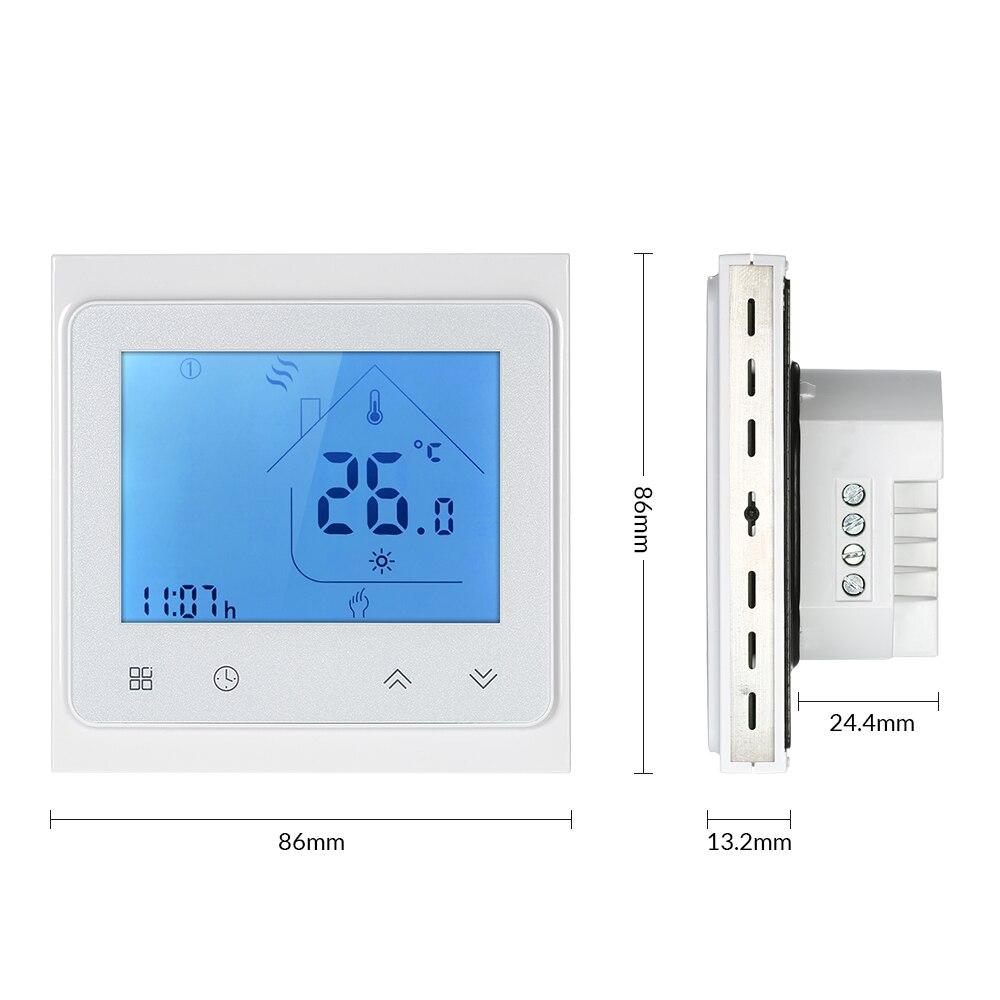 Water Heating Thermostat with Touchscreen Backlight LCD Display Weekly Programmable Temperature Controller with Locking Function