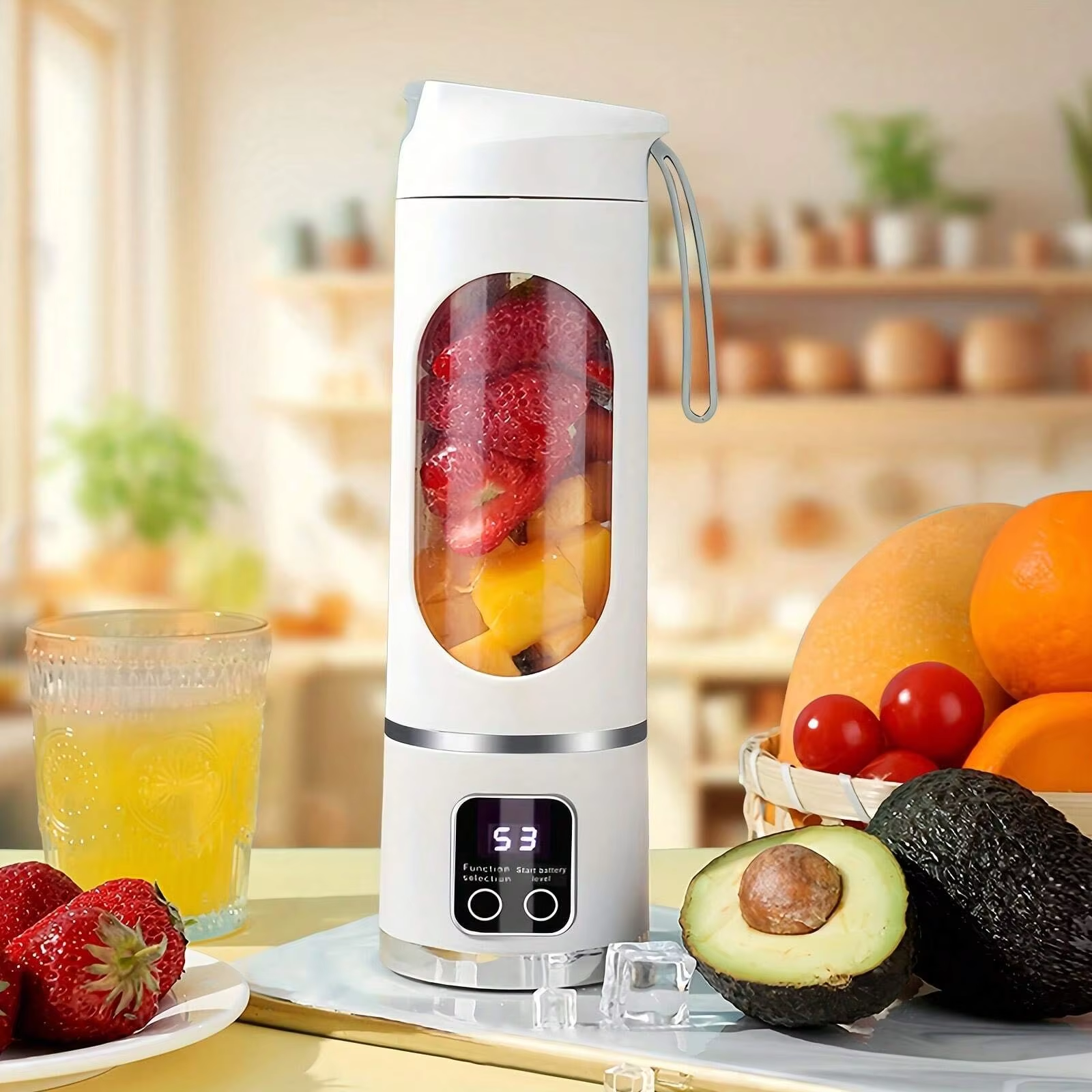 Elektrische Juicer Mini Draagbare Blender Fruitmixers Fruitextractors Multifunctionele Sapmaker Machine Blender Smoothies Mixer: YELLOW