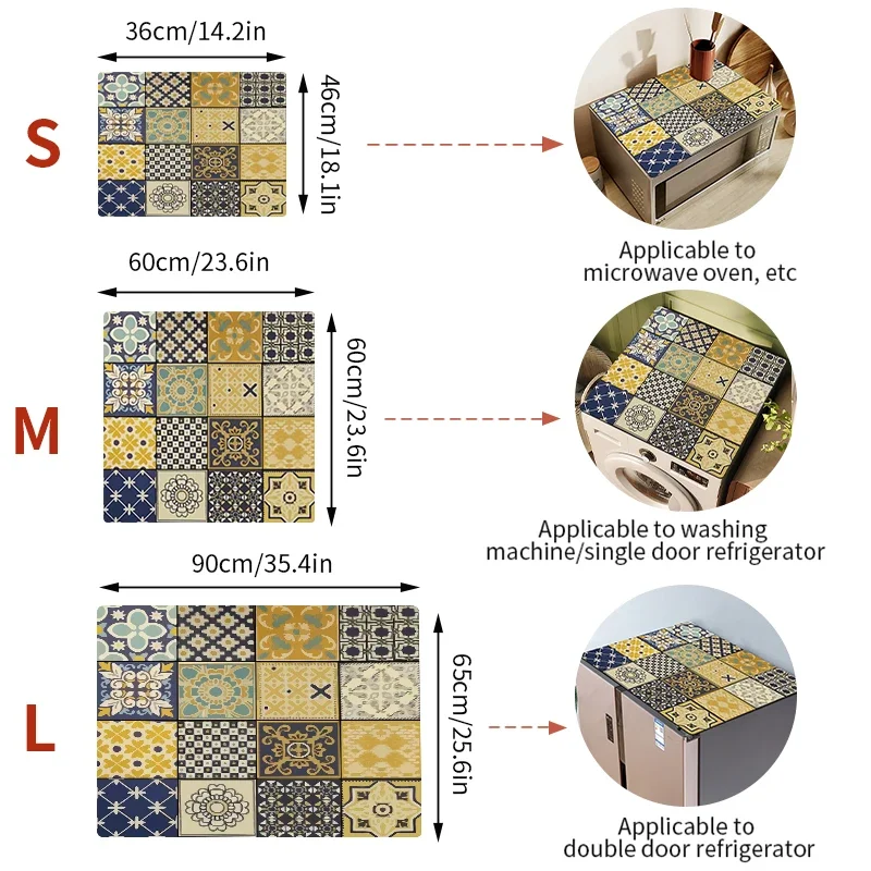 Alfombra de cocina, almohadilla de drenaje para cocina, lavadora, estera antipolvo, cubierta antipolvo para baño, alfombra superior para refrigerador, alfombrilla para mesita de noche